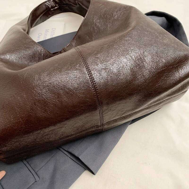 MOODS Retro Shoulder Bags For Women Soft PU Leather Pure Color Underarm Hobo Bag Big Capacity Shopper Totes 2024 Handbags