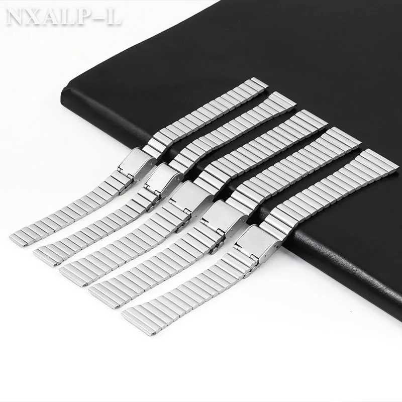 Universal Watch Strap 10mm 12mm 14mm 16mm 18mm 20mm Stainless Steel Watch Band Ultra-thin Metal Bracelet Silver for Men Women W250811