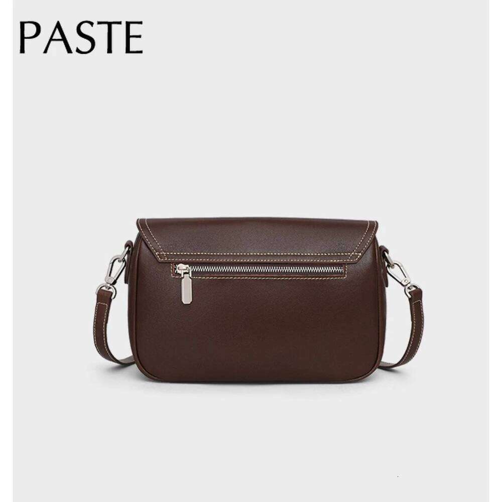 Hit Thread Design Coffee Color Women Messenger Casual Cowhide Leather Female Crossbody Bag High Quality Purse