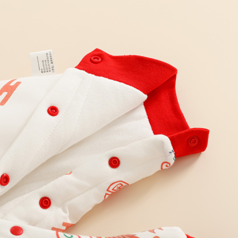 baby winter warm threelayer cottonfilled dragon phoenix pattern onesie