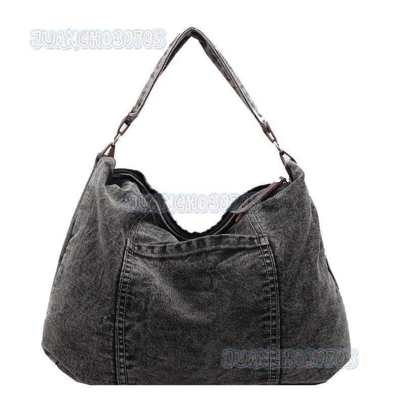 Style Casual Washed Denim Bag for Women 2025 New Fashion Versatile Large Capacity Shoulder Bag Underarm Bag H250809