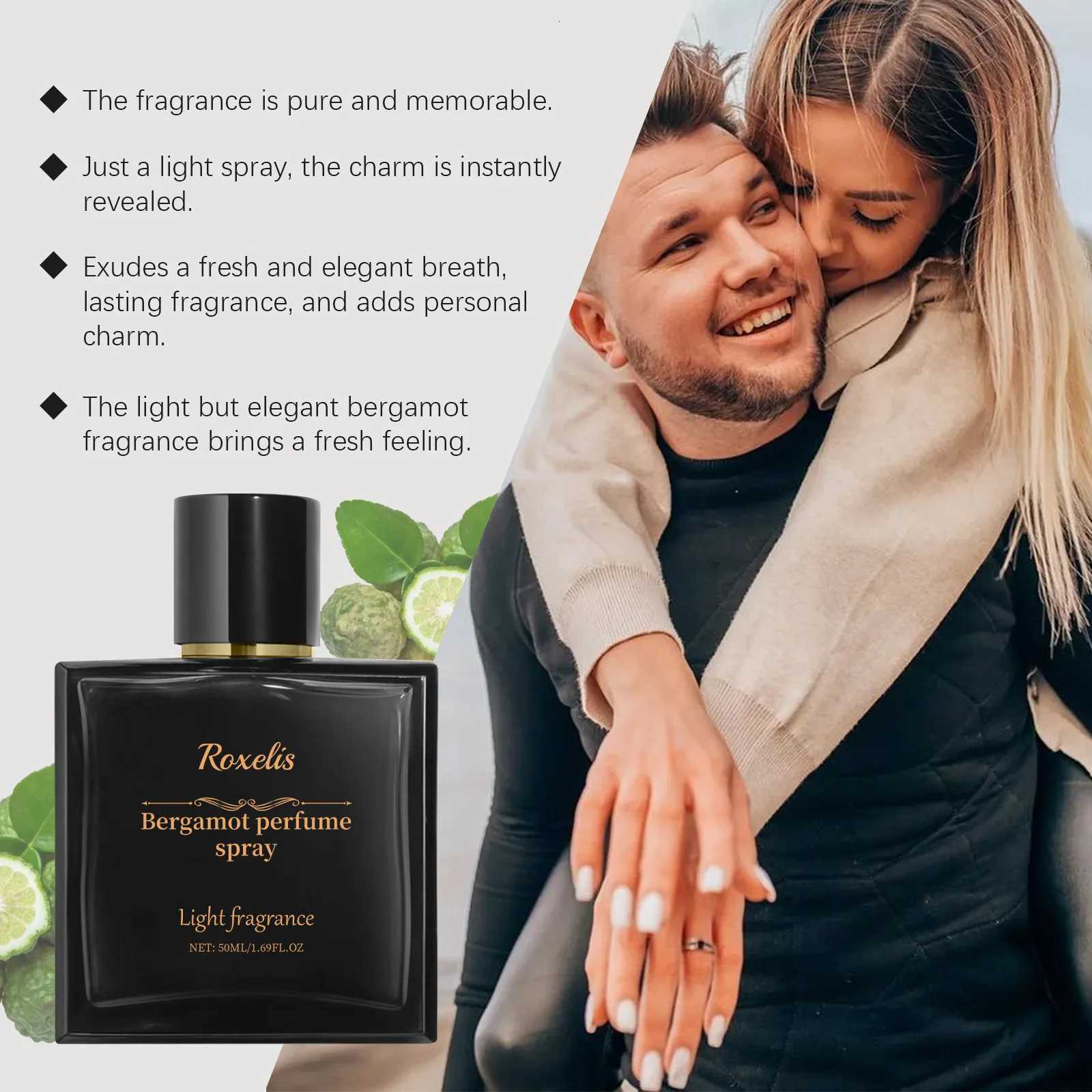 50ml Roxelis Bergamot Aroma Charming Perfume Long Lasting Fresh Scent Pheromone Couple Flirting Dating Atmosphere Perfume XJ250811