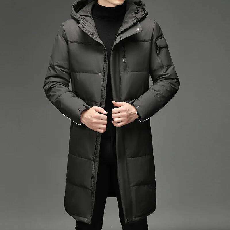 New White Duck Jackets Hooded Long Winter Men Thick Warm Fashion Down Coat Mens Brand Parka Plus Size 5XL