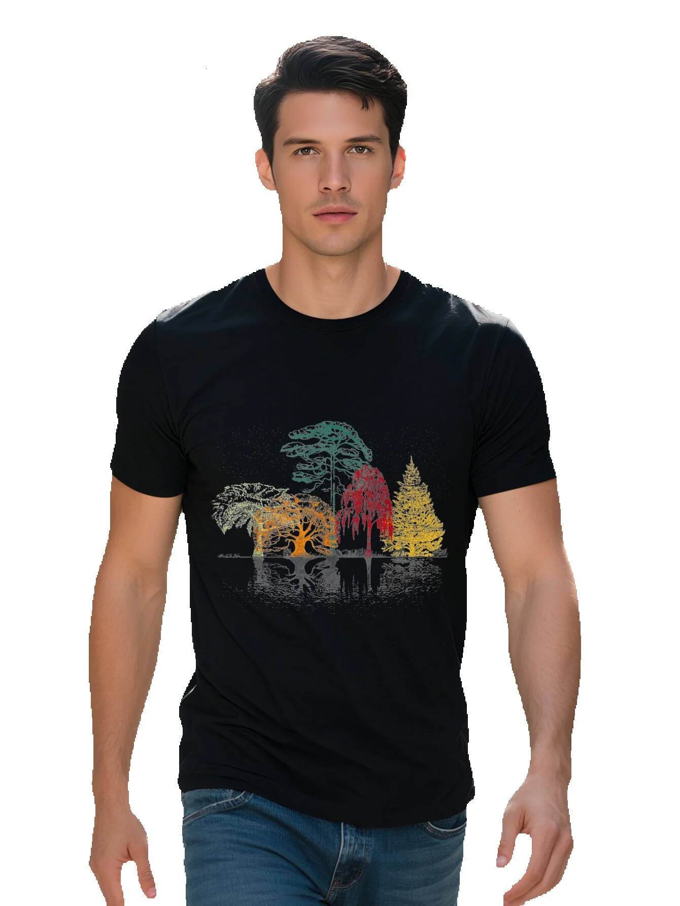 Colorful Trees Wildlife Nature Outdoor Reflection Forest T Shirt g 791d7 e1942