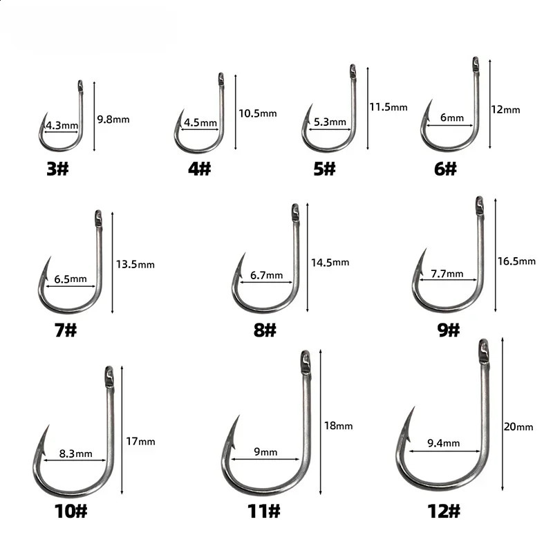 Fishing Hooks Carbon Steel Strong Sharp Silver Circle Fishhook 312 Jig Barbed Pesca Portable Lure Bait Tackle 501600PcsBox 250807