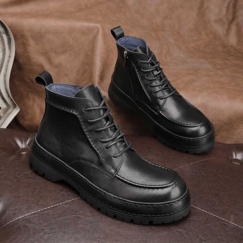 Luxury Designer Men Boots Retro Tooling Boots Genuine Leather Lace Up Outdoor High Top Casual Shoes for Men Ankle Boots W250811