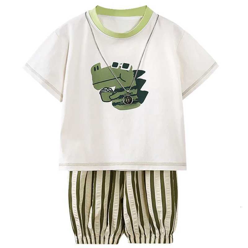 Baby Boy Sets Summer Clothing Casual Suit T-shirt + Shorts 2PCS Set Boys Kids Dinosaur Print Clothes Z250811