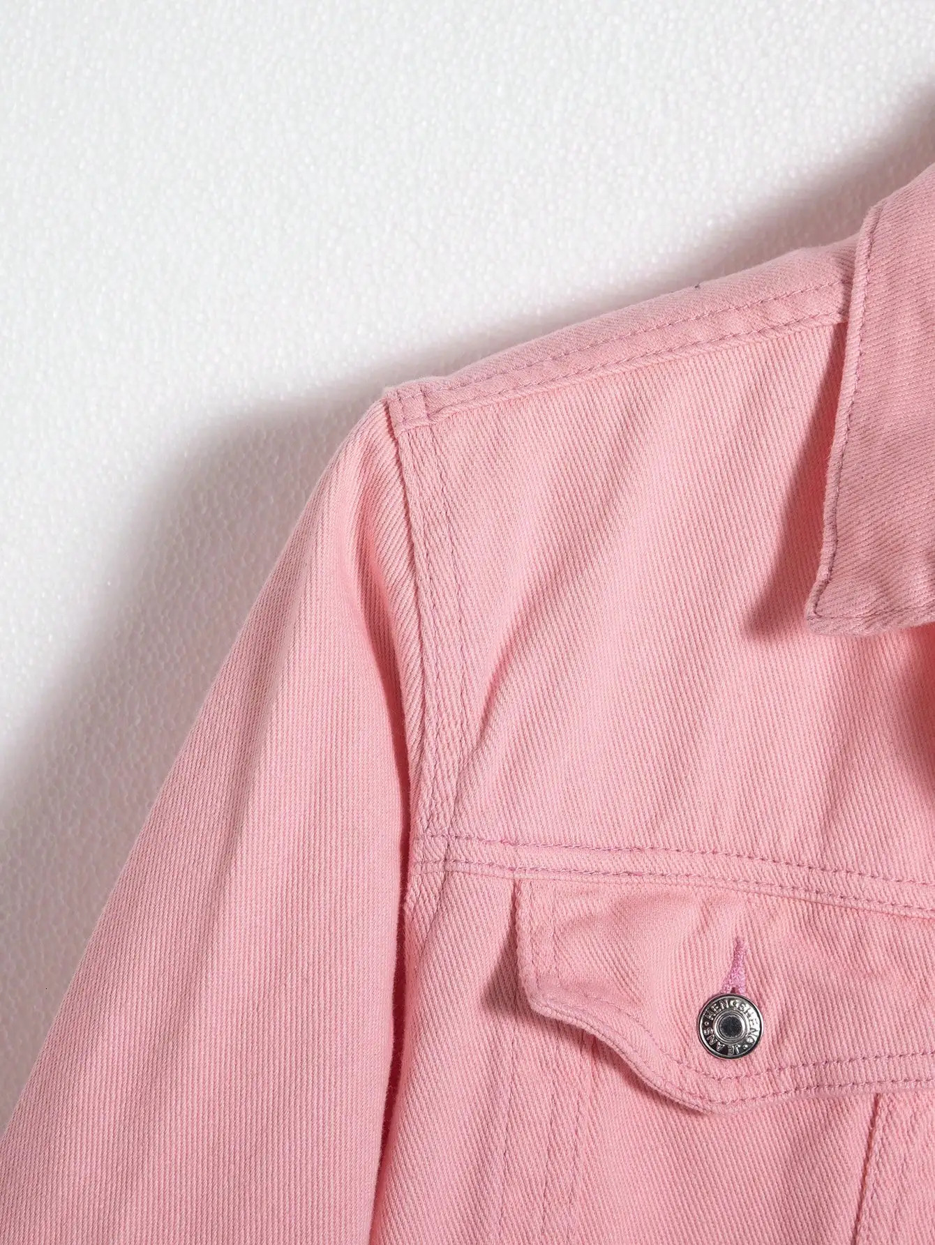 Mens denim jacket for spring and autumn Pink coat Simple versatile For daily leisure 250809