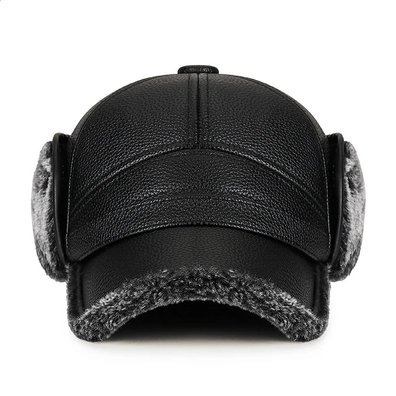 Middle-Aged And Elderly Fur Hats Men Warm Old Man Ear Protectors Lei Feng Hats And Velvet Baseball Caps 250808