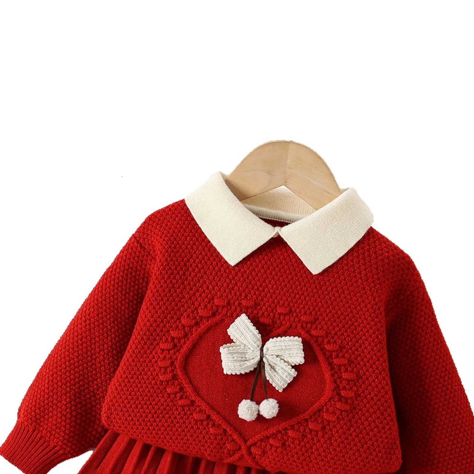 MILANCEL New Autumn Kids Sweater Set 9M-5T Cute Bow Girls Knitted Pullover + Skirts Korean Version Children Fall Knit Outfit W250811