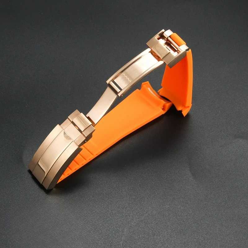 High Quality Black Green Red Blue White Colored Style Silicone Watchband Curved Interface for Rolex Datejust Submariner Strap W250811