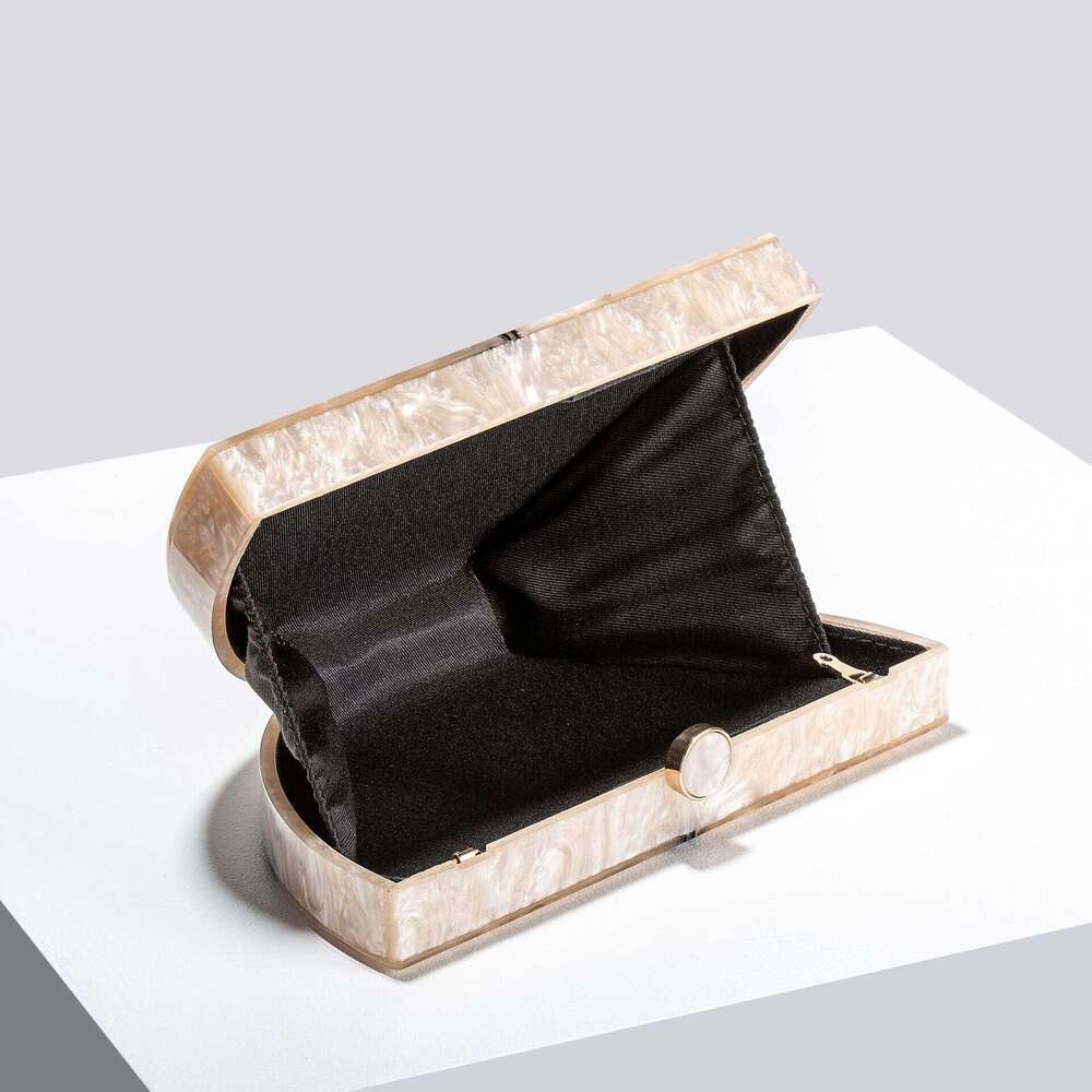 2024 Women's New Single Shoulder Crossbody Semi-Circular Splicing Acrylic Fashion Wedding Evening Clutch Bag