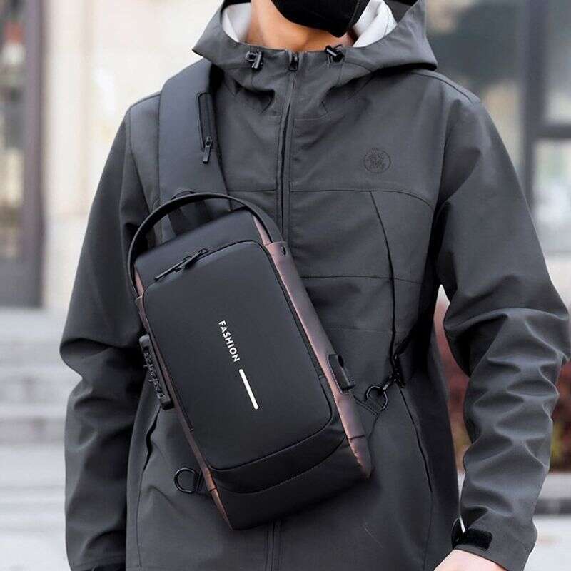 Men's Waist Waterproof Shoulder For Men, Messenger Bag, High-Grade Anti-Theft Usb Charging, Cycling Large-Capacity Business Chest Bag