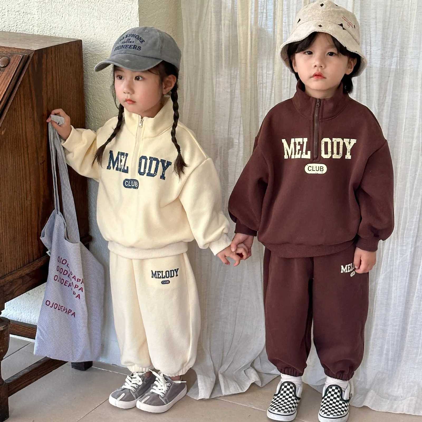 Autumn Baby Boys Sweatshirts Sets Letter Printed Top+Elastic Waist Pants Toddler Boys Sets Outdoor Sport Casual Baby Girls Sets Z250811