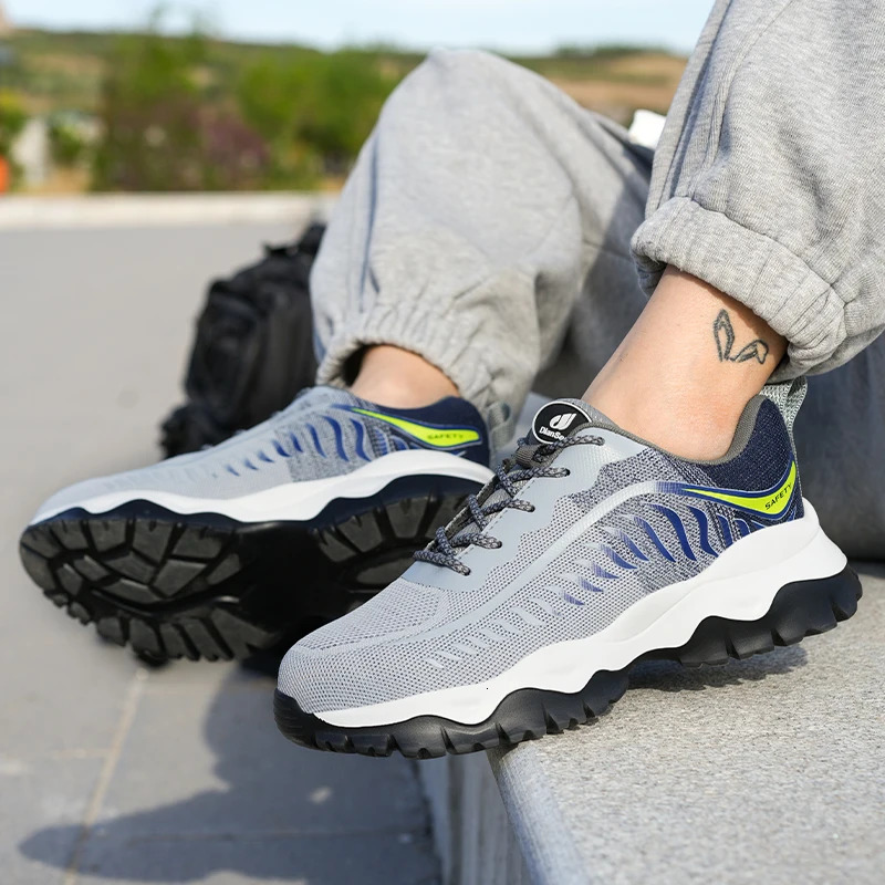 Lightweight Safety Shoes Men Work Shoes Steel Toe Cap Working Boots Sneakers Man Anti Puncture Breathable Sport Work Shoes 250805