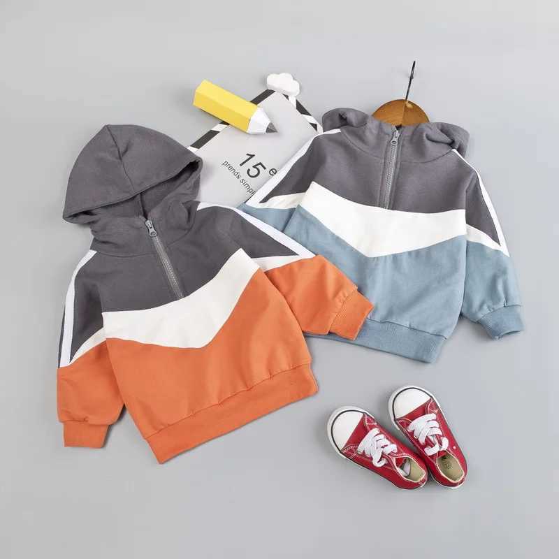 Spring Autumn Toddler Boy Costume Outfit Baby Kid Patchwork Tracksuit Infant Casual Clothing Sets Children Hooded Top Pants 2Pcs Z250811