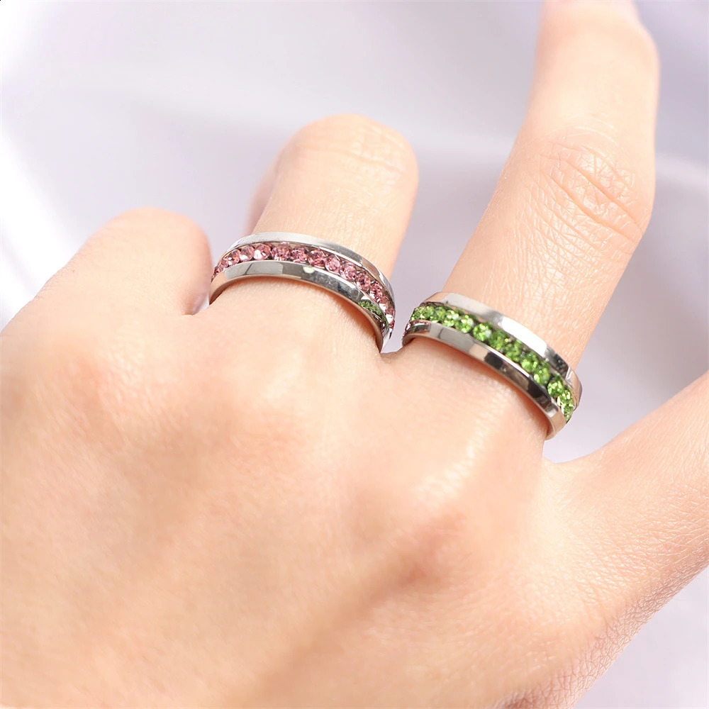 36pcs/Lot Multicolor Rhinestone Stainless Steel Silver Gold Color Rings For Women Men Mix Style Fashion Wedding Jewelry Party 250807