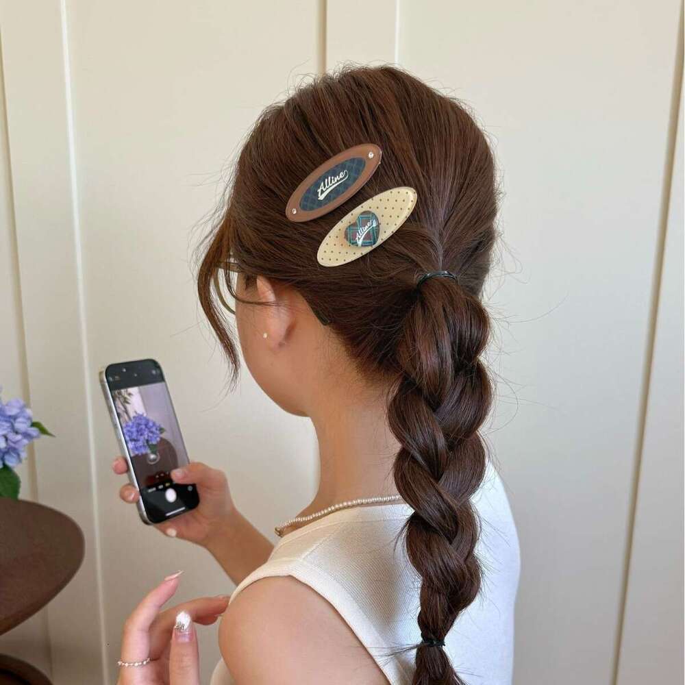 Alline New Korean Style Polka Dot Heart Duckbill Letter Plaid Side Clip Hairpin Dopamine Cute Hair Accessories