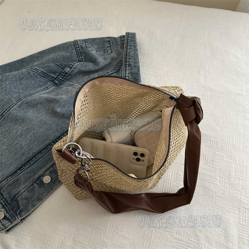 2024 Summer New Niche Underarm Bag Simple Straw Bag Large Capacity Crossbody Shoulder Bag H250809