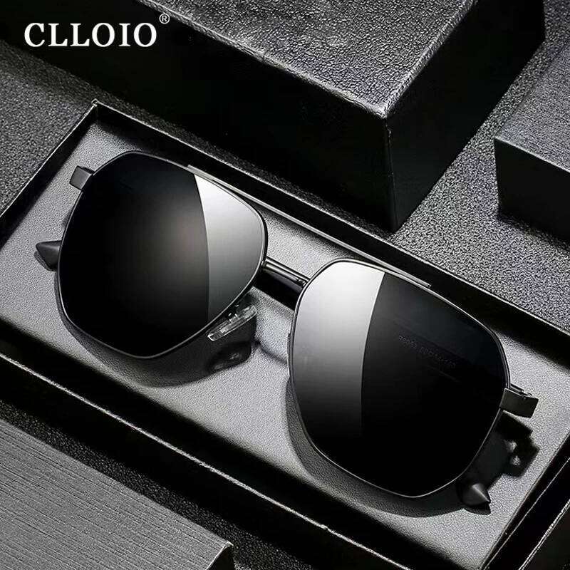 CLLOIO Classic Photochromic Sunglasses Men Polarized Driving Shades Sun Travel Anti-glare Chameleon Glasses UV400