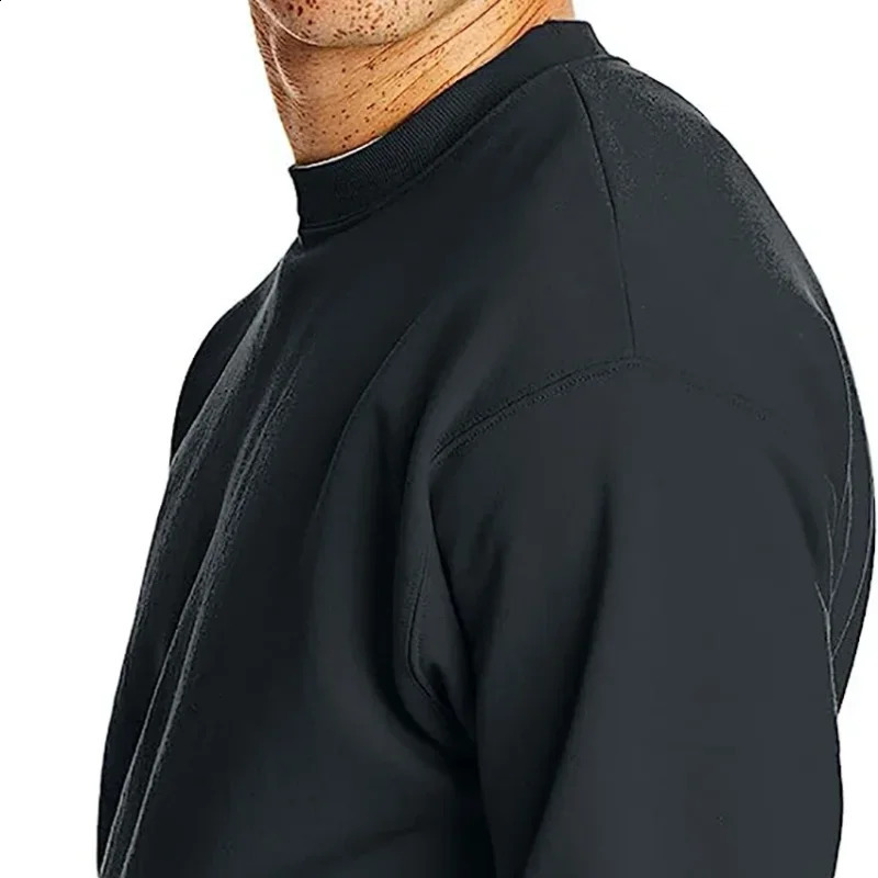 Mens Crew Neck Sweatshirt Thick Loose Fit Soft Basic Pullover Sweatshir Moisture Wicking Breathable XS3XL 250729