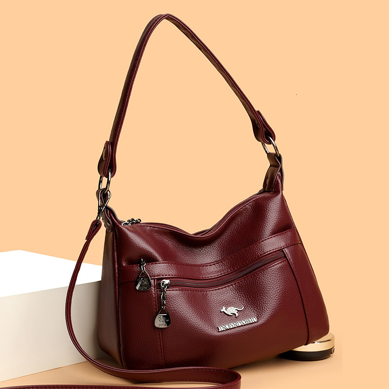 Soft Leather Underarm for Women 2025 New Versatile Middle-aged Mom Multi-compartment Large Capacity Single Shoulder Crossbody Bag ddmymoon