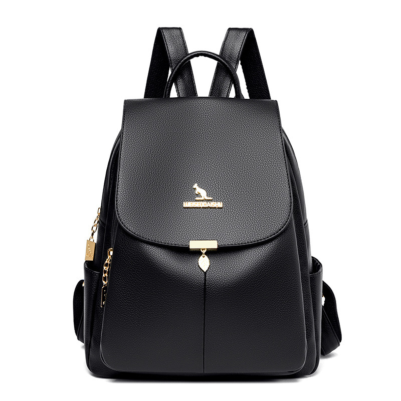 Soft Leather Women 2025 New High-end Casual Large Capacity Backpack Fashion Travel Student School Bag ddmymoon