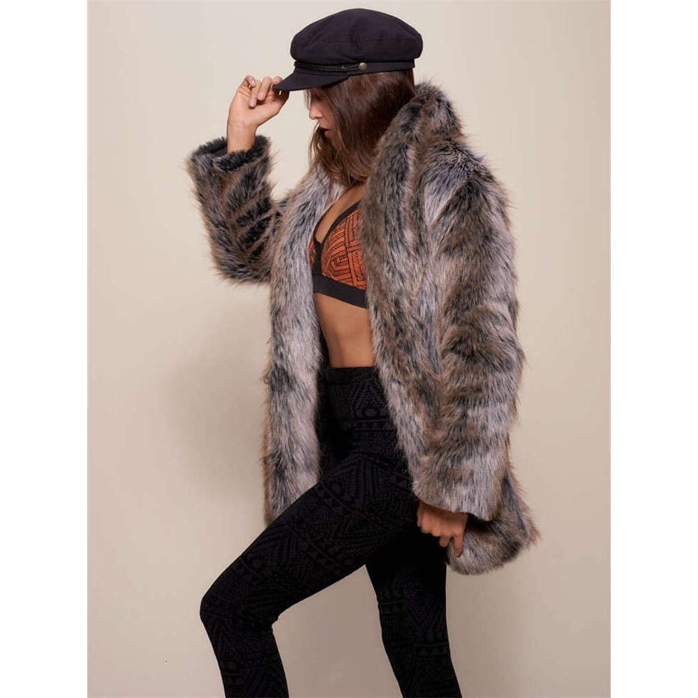 New warm faux fur thick fur coat for women in autumn and winter