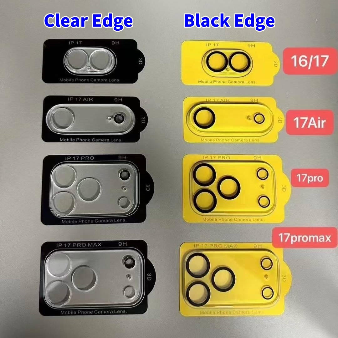 For iPhone17 Camera Lens Protector High Transparent Anti-scratch 3D HD Clear Rear Tempered Glass Film With Flash Circle For iPhone 17 Air 16e 16 15 14