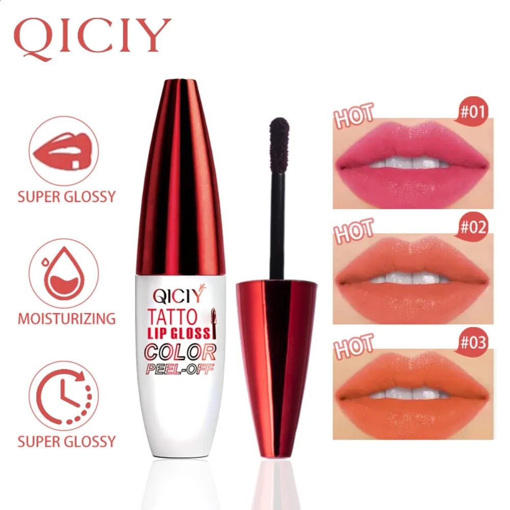 4 Color Liquid Peel-off Lip Gloss Waterproof Long-lasting Matte Lipstick Non-stick Cup Makeup Lip Tattoo Pigment 250809