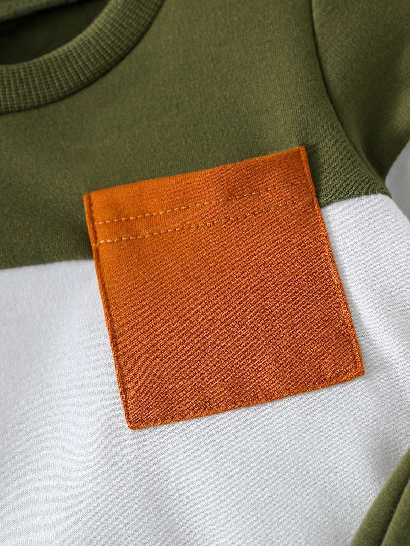 2pcs Baby Boy Contrast Color Pants Sets Spring Autumn Clothes Long Sleeve Sweatshirt Tops Sets Baby Items Casual Daily Clothing Z250811