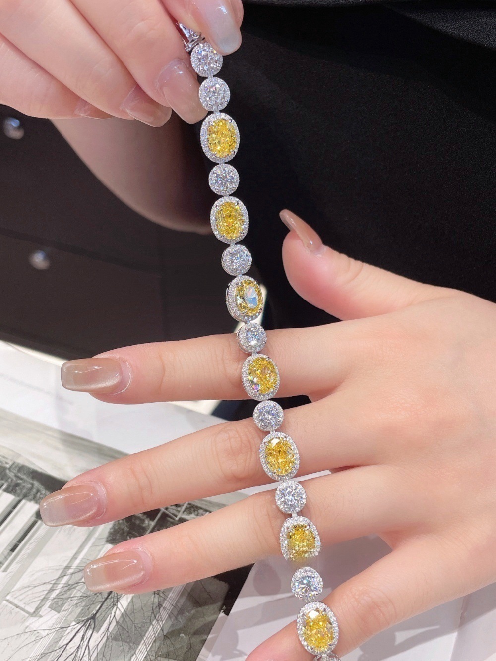 2025 Choucong Brand Ins Top Sell Wedding Bracelets Luxury Jewelry 18K White Gold Fill Dove Egg Oval Cut Yellow 5A Cubic Zircon CZ Diamond Party Women 