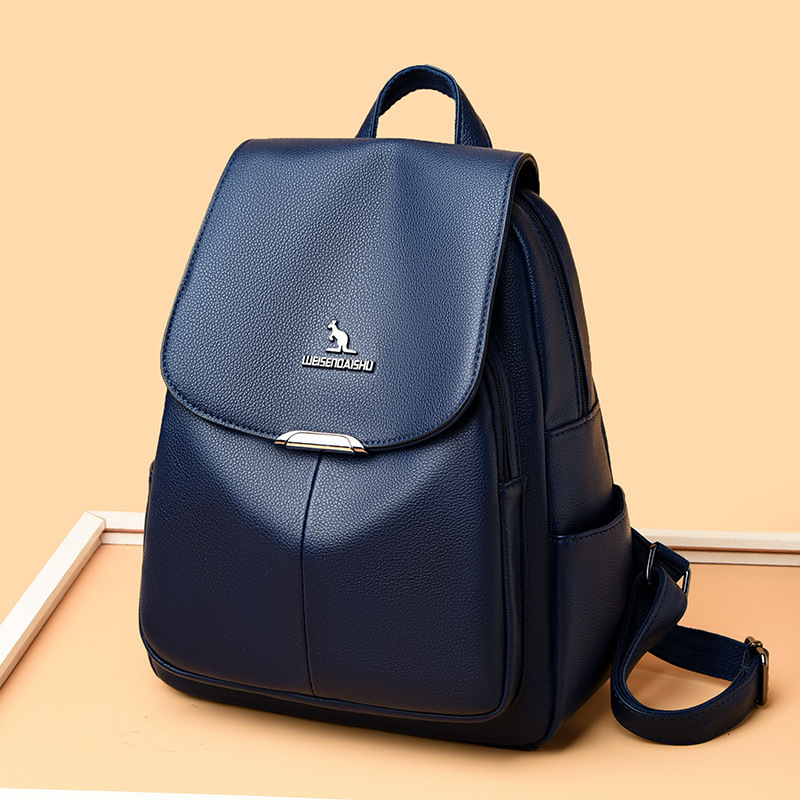 New PU Soft Leather for Women, Large Capacity Travel Bag, Simple Casual Backpack ddmymoon