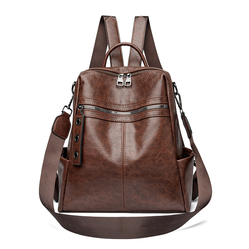 Soft Leather Women's New Trendy Large Capacity Student Commuting Travel Multifunctional Backpack ddmymoon