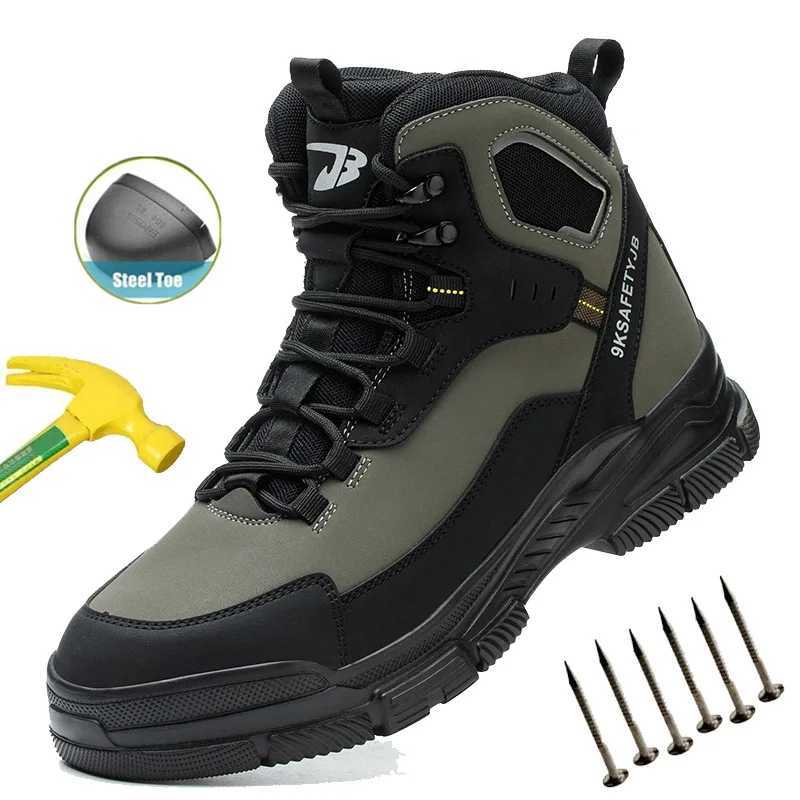 Man Safety Shoes Puncture-Proof Work Sneaker Waterproof Work Shoes Steel Toe Shoes Safety Boots Indestructible Shoes Lightweight W250811
