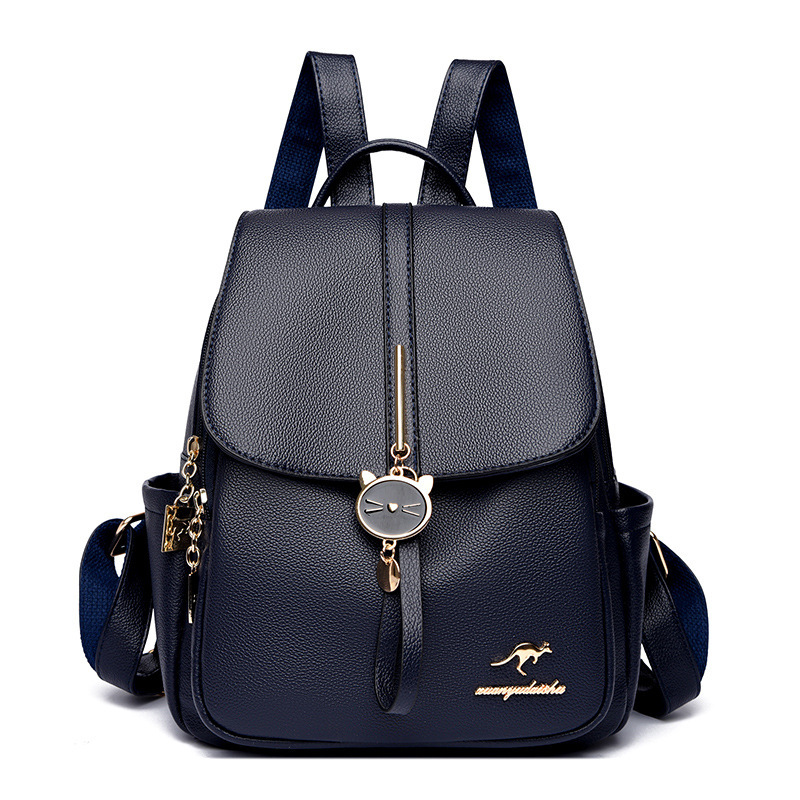 Soft Leather for Women 2025 New Korean Fashion Casual Large Capacity Student School Travel Small Backpack Women's Bag ddmymoon