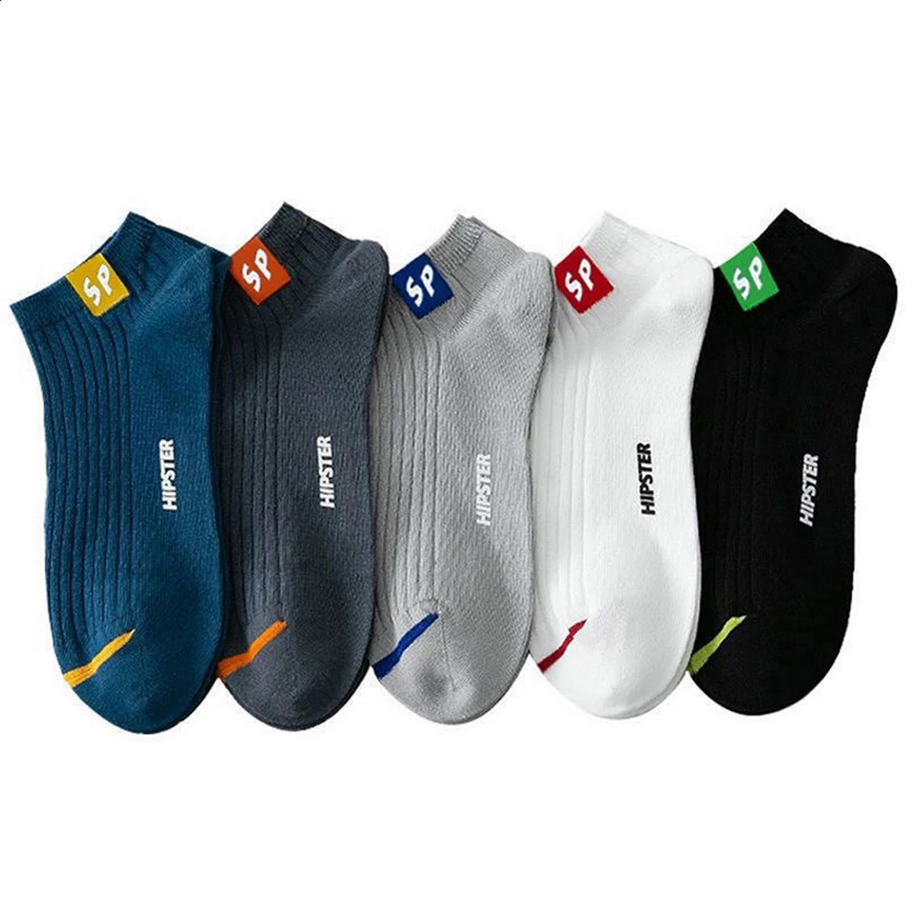 510 Pairs Men Socks HighQuality Spring and AutumnThickened Breathable Boat Low Cut Shallow Mouth Casual 250805