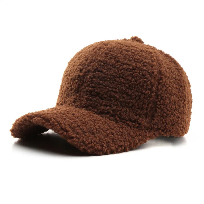 Winter Warm Lambs Wool Plush Sherpa Baseball Cap for Men Women Fitted Caps Trucker Hat Gorras Hombre 250808