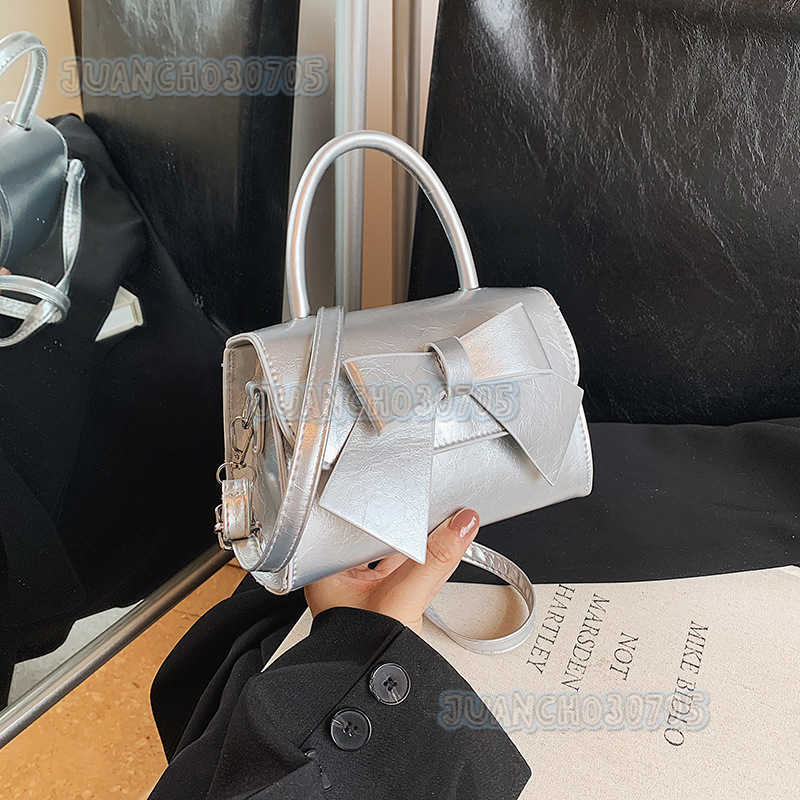 2024 Summer New Casual Personality Fashion Style Bowknot Single Shoulder Bag Handheld Small Square Bag Simple Crossbody Bag H250809