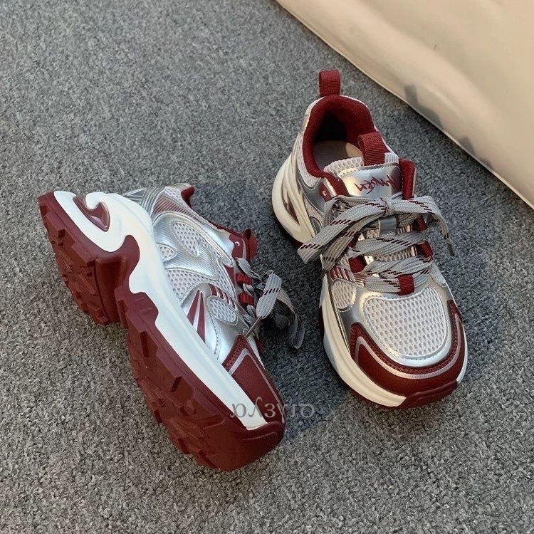 2025 designer's new dad shoes for women, height increasing thick soled breathable sports shoes