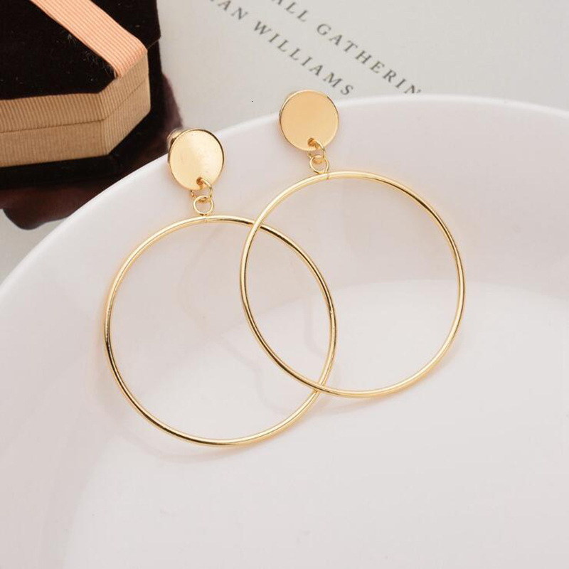 Free Shipping Designer Fashion Accessories Street Style Personality Exaggerated Geometric Round Earrings Luxury Jewelry