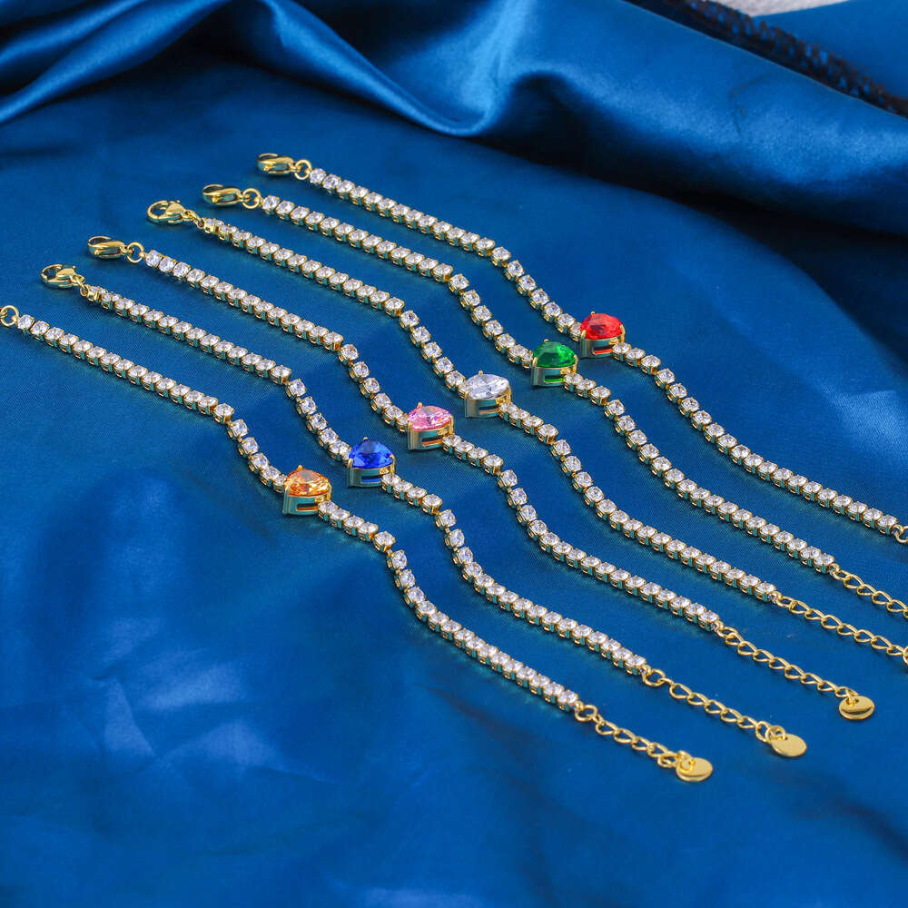 Heart-Shaped Zircon Fashionable Elegant Necklace Set Hong Kong Style High-End Temperament Women's New Bracelet