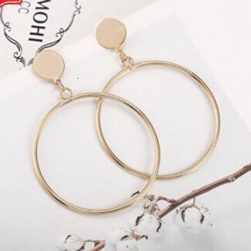 Free Shipping Designer Fashion Accessories Street Style Personality Exaggerated Geometric Round Earrings Luxury Jewelry