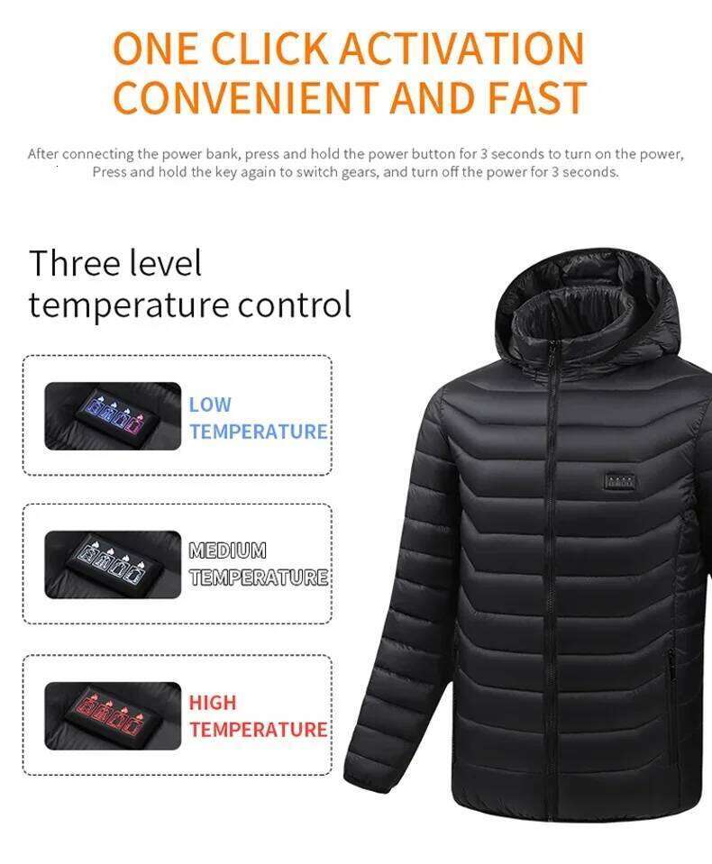 25 Areas Heated Men Women Usb Electric Self Heating Down Cotton Jacket Winter Parka Warm Camping Skiing Clothing