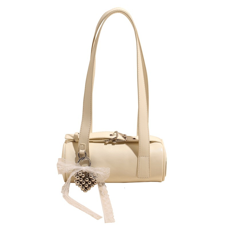Korean Style Solid Color High-End Simple Trendy Pillow Single Shoulder Crossbody Women's Fashion Small Cylinder Bag ddmymoon