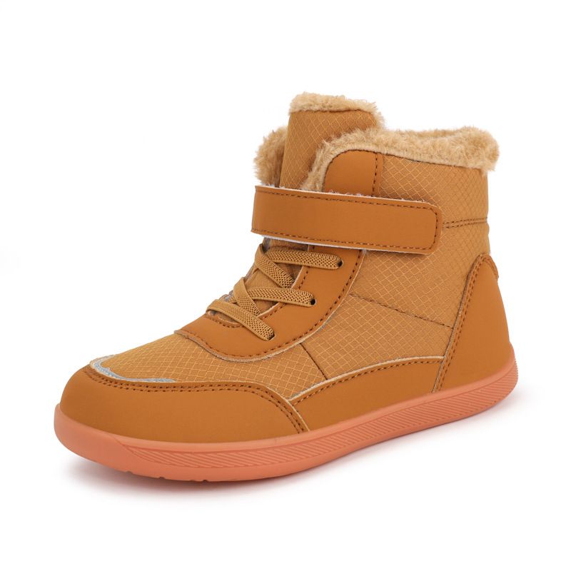Kids Barefoot Boots Wide Width Waterproof Winter Fur Lined Shoes Cutefeet for Boys Girls Cold Weather Children Toddler Outdoor Fashion Sneakers Boots 