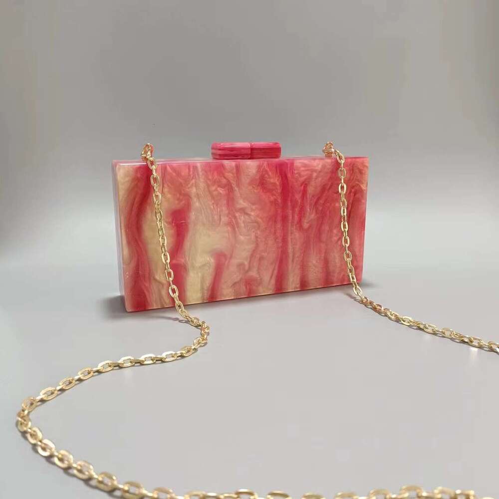 Women's New Starry Sky Acrylic Evening Single Shoulder Crossbody Wedding Banquet Clutch Chain Bag