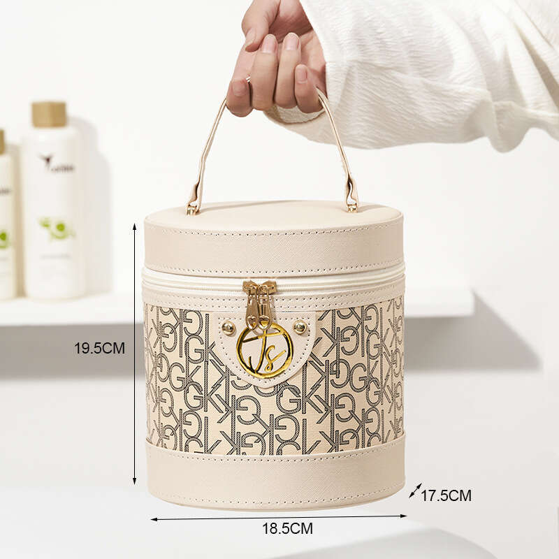 DHpet_wholesale Portable Makeup Case - Large Capacity Waterproof Cosmetic Bag with Chain Handle, Cute Travel Toiletry Organizer (19.5x18.5x17.5cm)