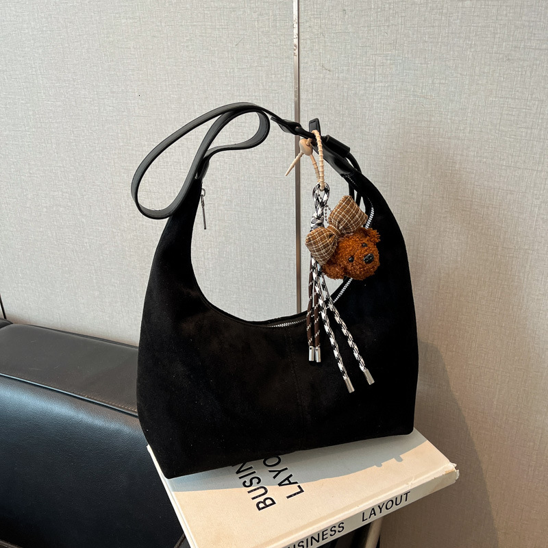 Suede Commuter Large Capacity Crossbody for Women 2025 New Lazy Style Simple Underarm Shoulder Bag ddmymoon