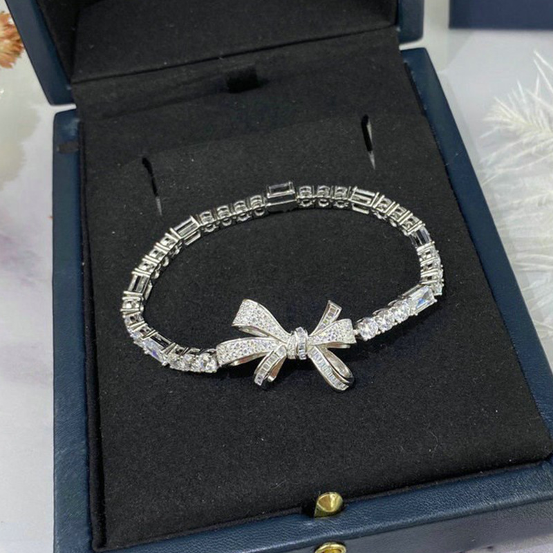 Elegant High-End Zircon Bowknot ing Bracelet 2025 New Trend Ins Light Women's Jewelry